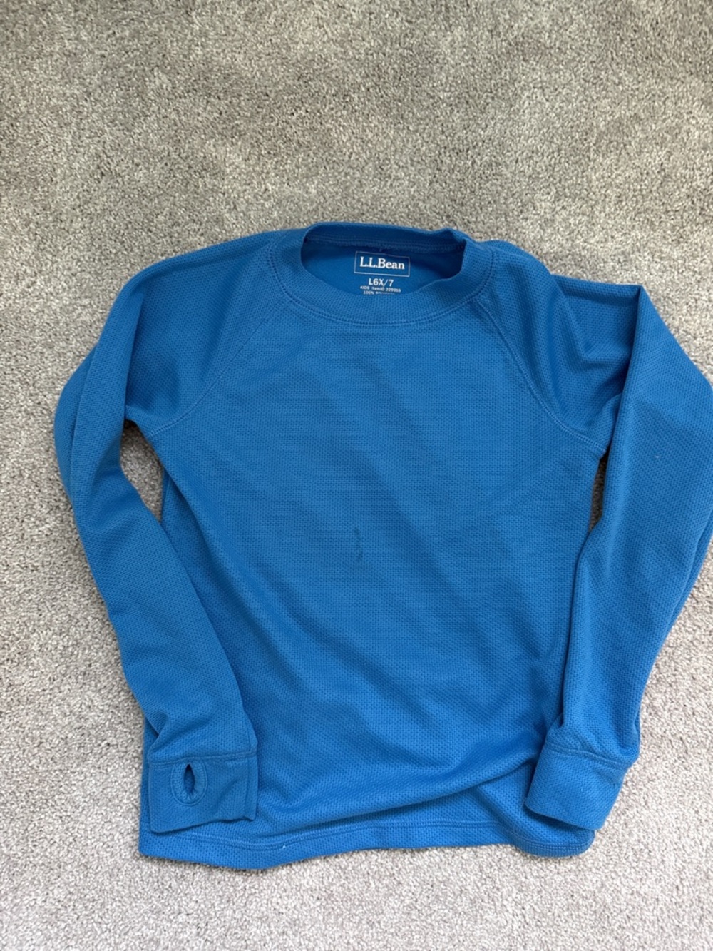 L.L. Bean Kids Long-Sleeve Thermal Top in Bright Blue